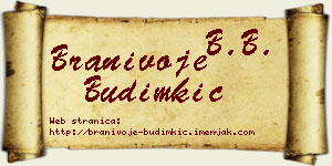 Branivoje Budimkić vizit kartica